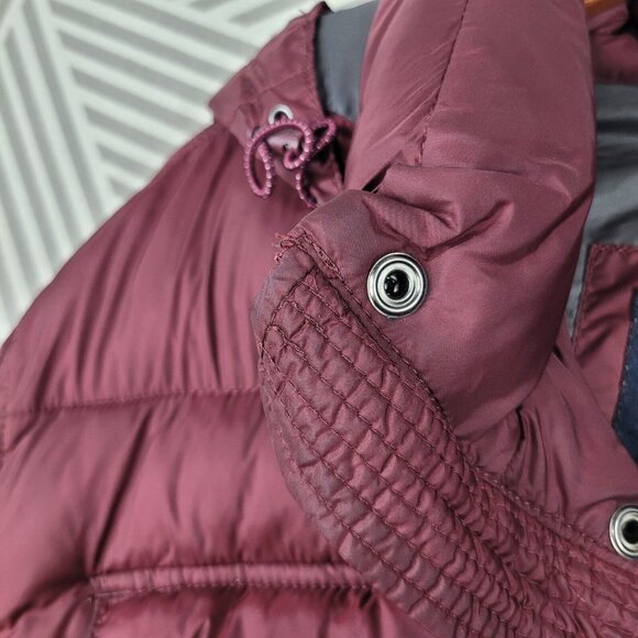 Tommy Hifiger Womens Zip Up Hooded Puffer Jacket Coat Size XL Womens Burgundy - Picture 2 of 8